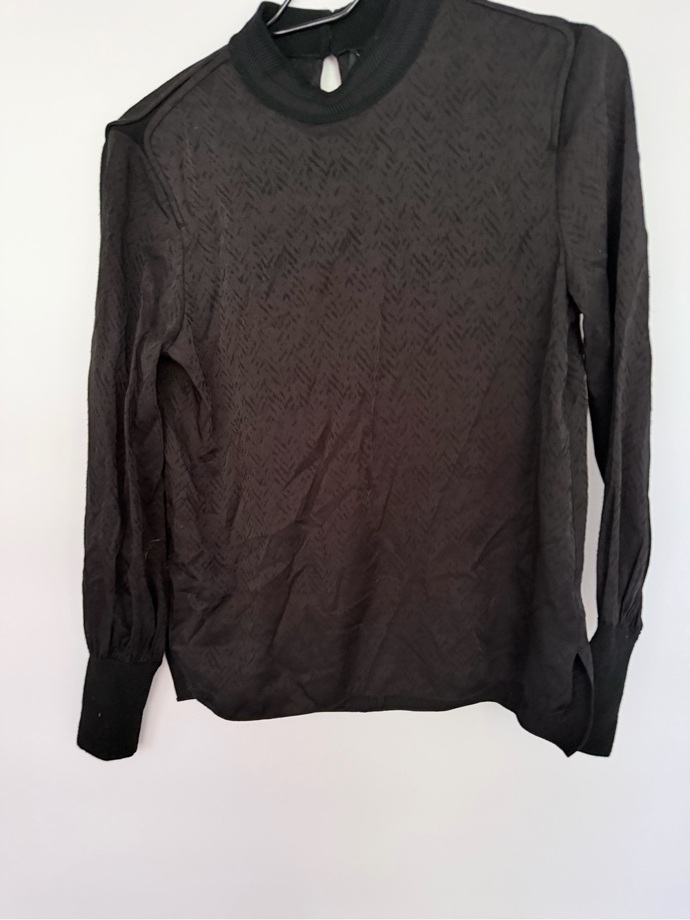 rag & bone Black Long-Sleeve Textured Knit Top